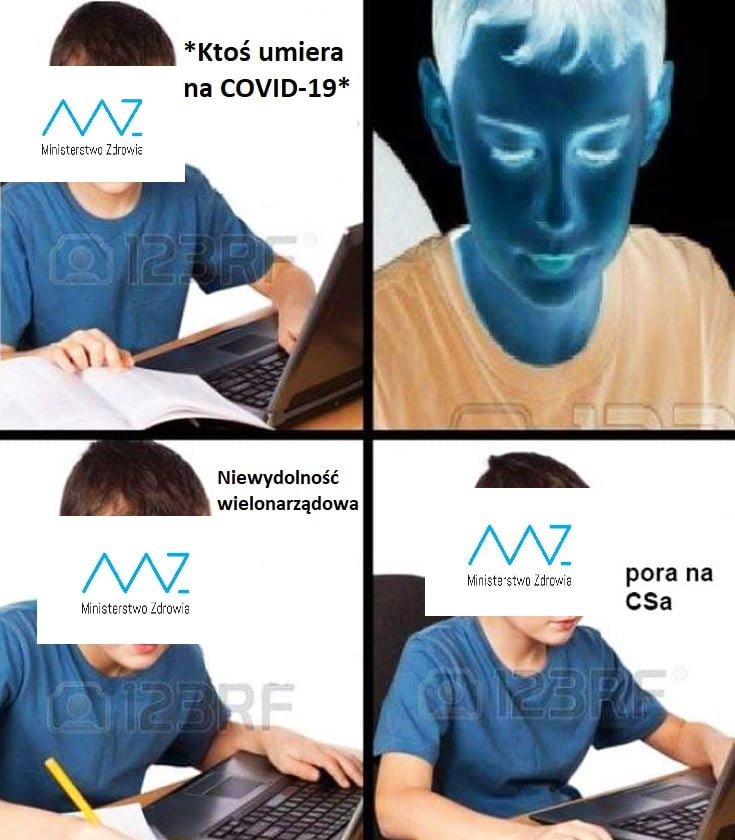 ktoś umiera m  na covid    mmmrcmu   mm niewydolność wielonarządowa pora na cba