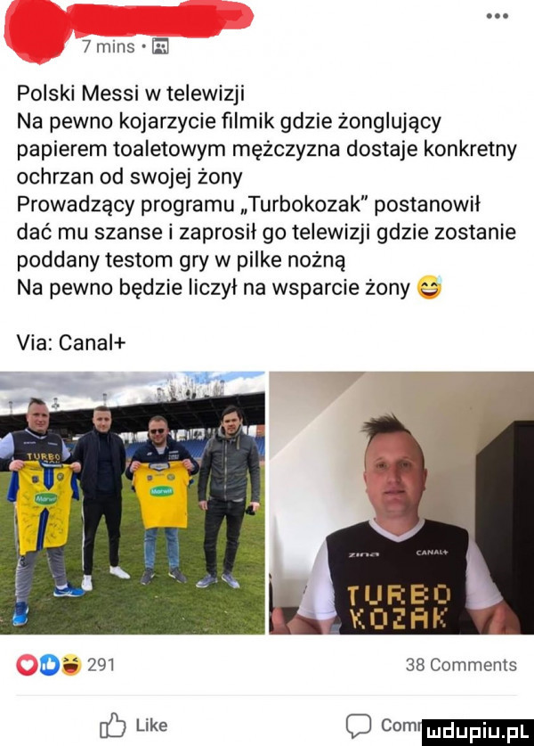 mms h polski messi w telewizji na pewno kojarzycie filmik gdzie żonglujący papierem toaletowym mężczyzna dostaje konkretny ochrzan od swojej żony prowadzący programu turbokozak postanowił dać mu szanse i zaprosił go telewizji gdzie zostanie poddany testom gry w pilke nożną na pewno będzie liczył na wsparcie żony   via caval o        comments o cm