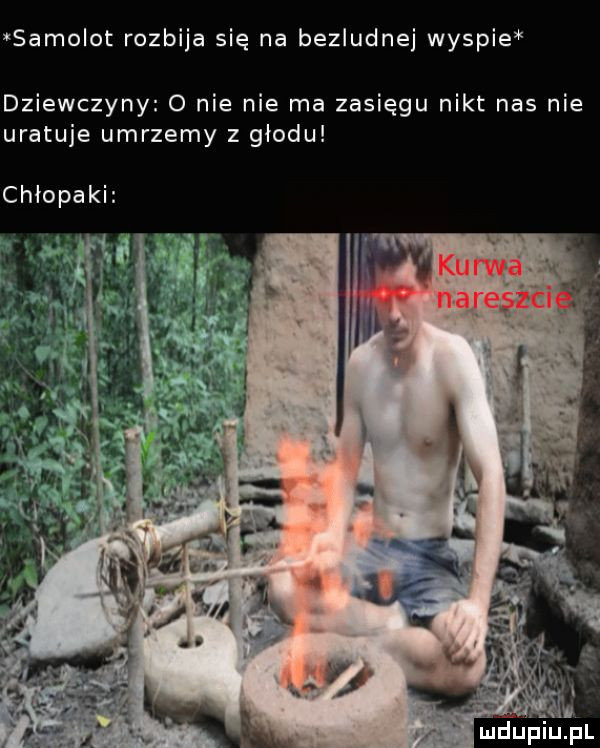 samolot rozbija się na bezludnej wyspie dziewczyny o nie nie ma zasięgu nikt nas nie uratuje umrzemy z głodu hiopaki