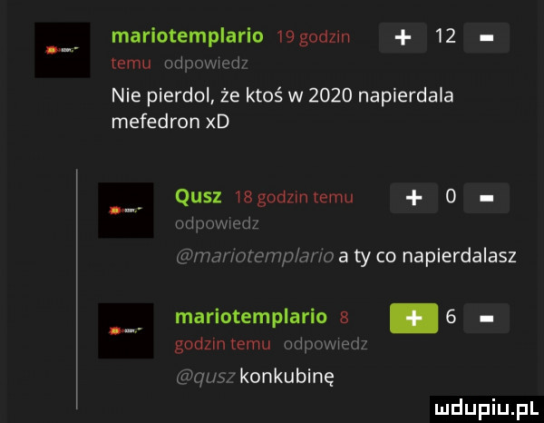 mariotemplario   g dz n    temu orkowu nie pierdol że ktoś w      napierdala mefedron xd quiz mgodzmzemu   ukhnjwhjh ma mammy m m a ty co napierdalasz marlatemplarlu     godzmtemu uw m  law w konkubinę