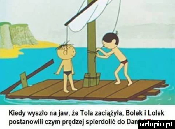 kiedy wyszło na jaw. że tola zaclążyla bolek l lolek postanowil czym prędzej spierdolić do dan