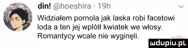 we din hoeshira   h widziałem pornola jak laska robi facetowi loda a ten jej wplótł kwiatek we włosy. romantycy wcale nie wyginęli. luduplu