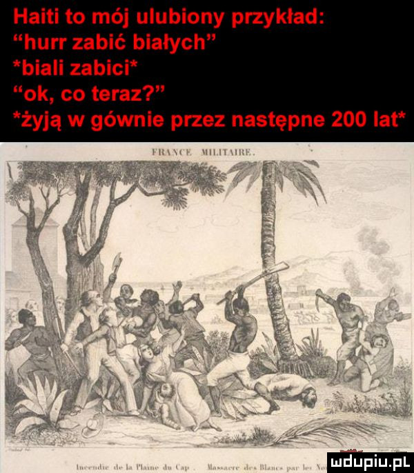 haiti to mój ulubiony przykład hurr zabić białych biali zabic ok co teraz żyją w gównie przez następne     lat