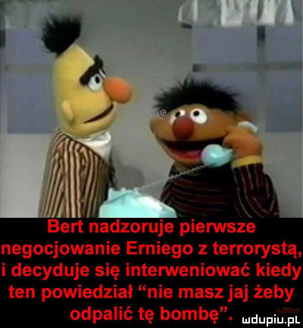 w i bert nadzoruje pierwsze negocjowanie erniego z terrorystą i decyduje się intemeniować kiedy ten powiedział nie masz jaj żeby odpalić tę bombę. mam pl