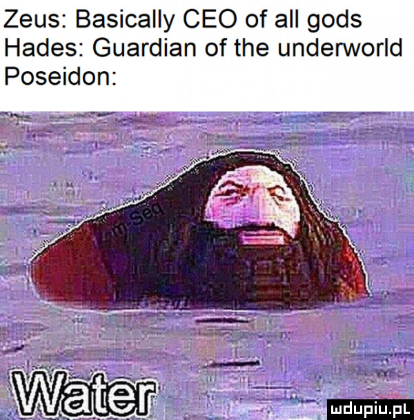 zeus basically ceo of all goes hades gwardian of tee underworld posejdon