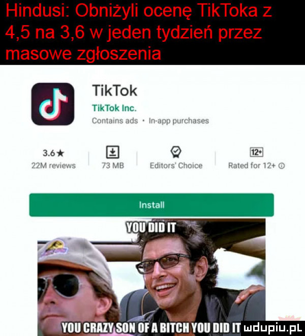 hindusi obnizyli ocenę tiktoka       na     wjeden tydzień przez masowe zgłoszenia tiktok d tiktok inc m ł nu inslaii