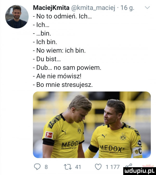 macieijita kmita maciej    g. noto odmień ich ich. bin. ich bin. no wiem ich bin. du best. dab. no sam powiem. ale nie mówisz bo mnie stresujesz