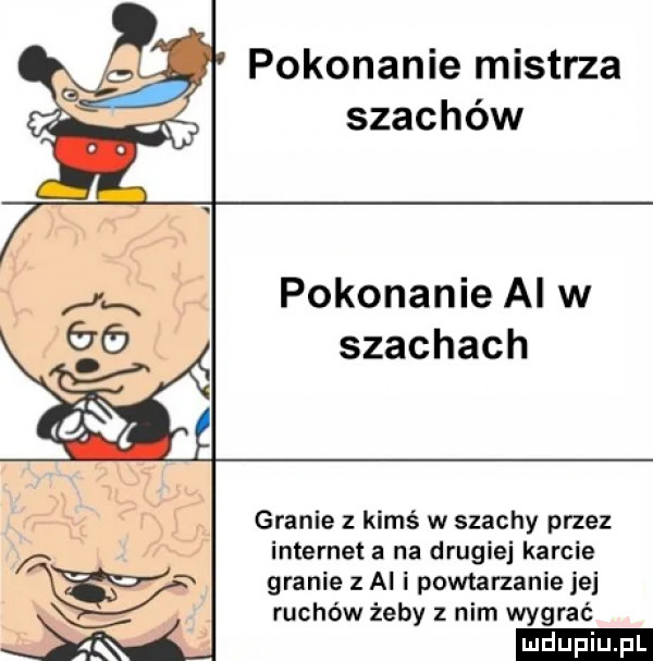 pokonanie mistrza szachów pokonanie al w szachach granie z kimś w szachy przez internet a na drugiej karcie granie z ai i powtarzanie jej ruchów żeby z nim wygrać ludu iu. l