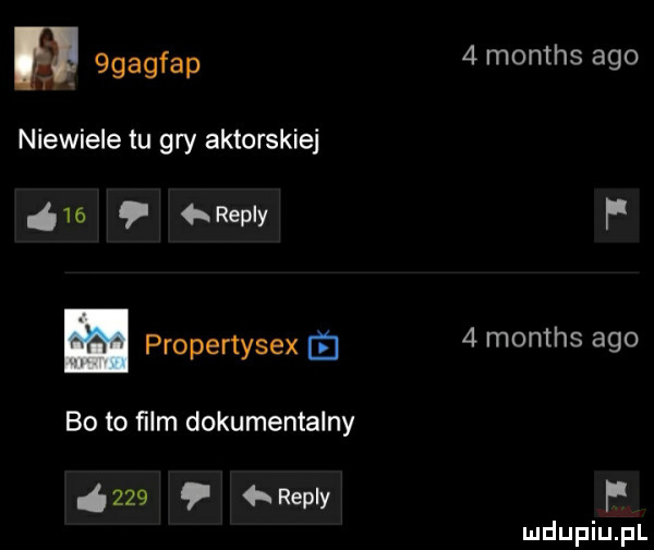 ﬂ  gagfap niewiele tu gry aktorskiej    repry propertysex e b  to ﬁlm dokumentalny     repry   months ago   months ago f