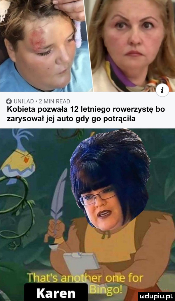 o u p jilad   mw rene kobieta pozwala    letniego rowerzystę bo zarysowaljej auto gdy go potrąciła trat s a er grace for i karen o
