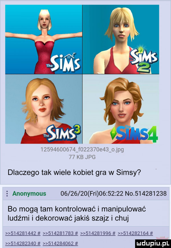 j         j jpg    kb jpg dlaczego tak wiele kobiet gra w samsy   anonymous          fai          no           bo mogą tam kontrolować i manipulować ludźmi i dekorować jakiś szajz i chuj      w      ą                                     z           ludupiu
