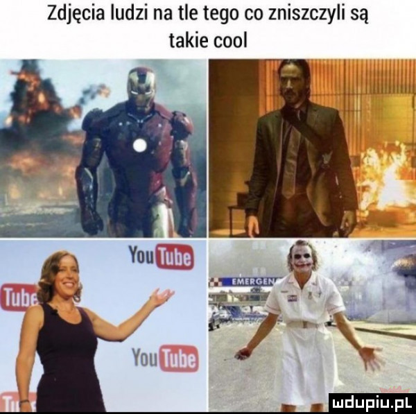 zdjęcia ludzi na tle tego co zniszczyli są takie cool