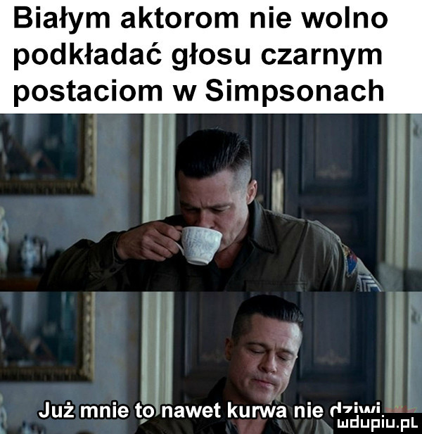 białym aktorom nie wolno podkładać głosu czarnym postaciom w simpsonach już mnie to ńawet kurwa nie dvi ui. lud uplu. pl