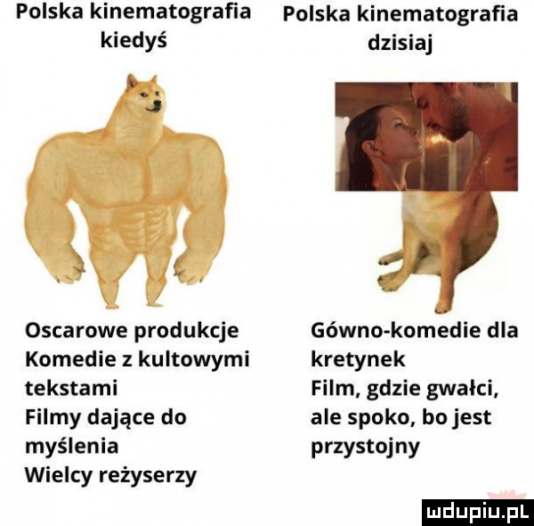 polska kinematograﬁa kiedyś w.  . abakankami   x v oscarowe produkcje komedie z kultowymi tekstami filmy dające do myślenia wielcy reżyserzy polska kinematografia dzisiaj. gówno komedie dla kretynek film gdzie gwalci ale spoko bo jest przystojny ludu iu. l