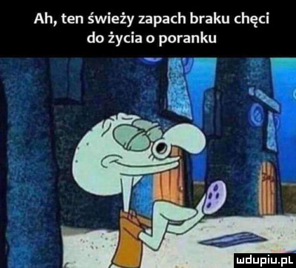 ah ten świeży zapach braku chęci do życia o poranku mdupiupl