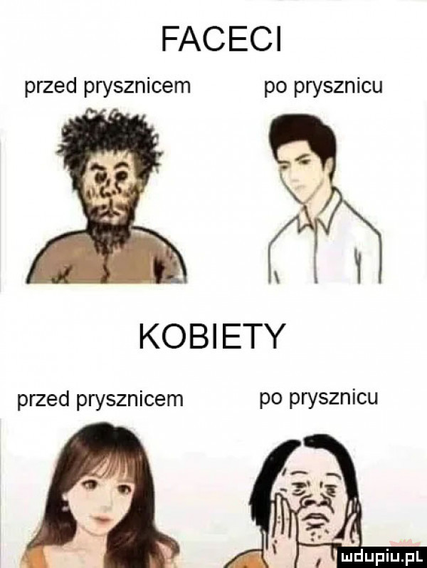 faceci przed prysznicem po prysznicu l   kobiety przed prysznicem po prysznicu