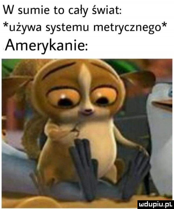 w sumie to cały świat ubywa systemu metrycznego amerykanie