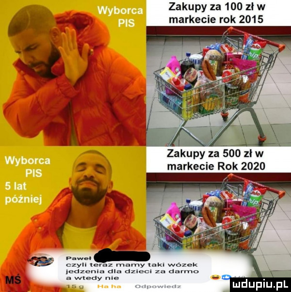 zakupy za     zł w markecie rok      l zakupy za     zl w markecie rok      a. czyli teraz mamy tak wózek leazema dla dzieci za darmo a wtedy nie