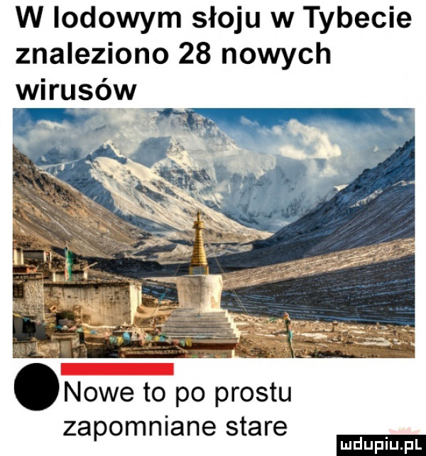 w lodowym słoju w tybecie znaleziono    nowych wirusów. zapomniane stare ludu iu. l