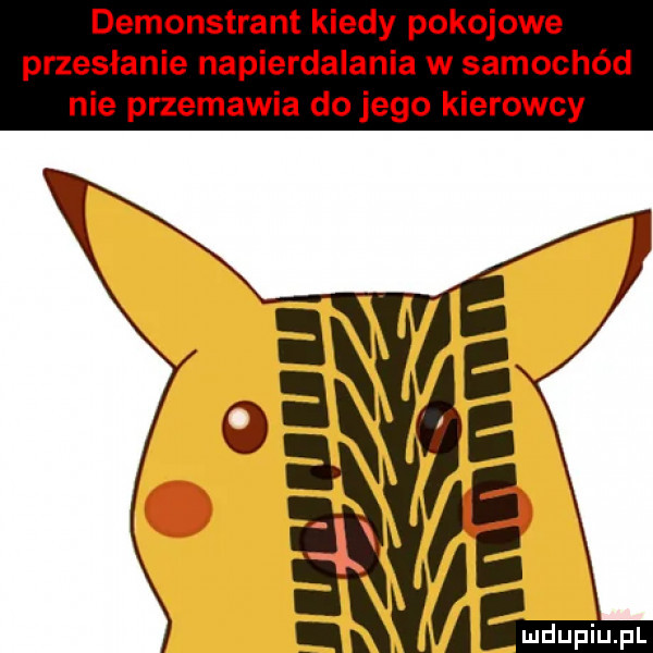 demonstrant kiedy pokojowe przesłanie napierdalania w samochód nie przemawia do jego kierowcy