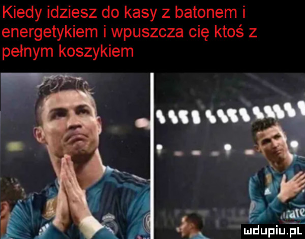 kiedy idziesz do kasy z batonem i energetykiem i wpuszcza cię ktoś z pełnym koszykiem