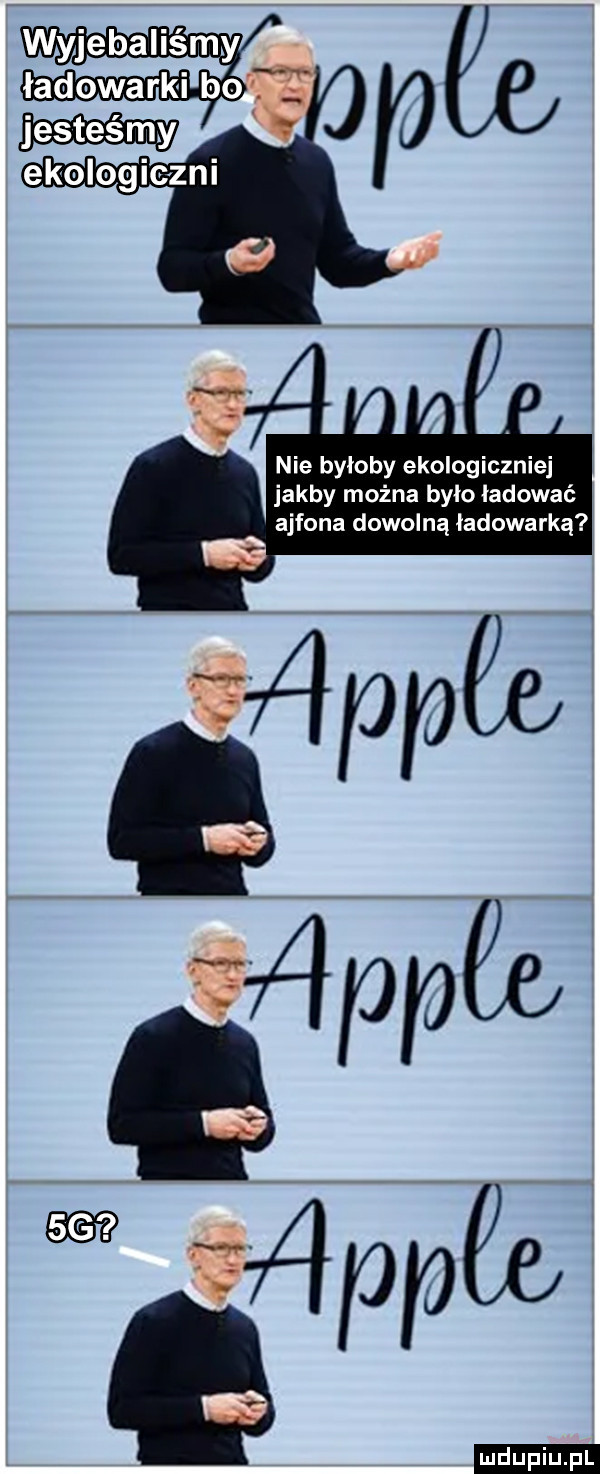 nie byłoby ekologicznie jakby można było ładować ajfona dowolną ładowarką ludu iu. l