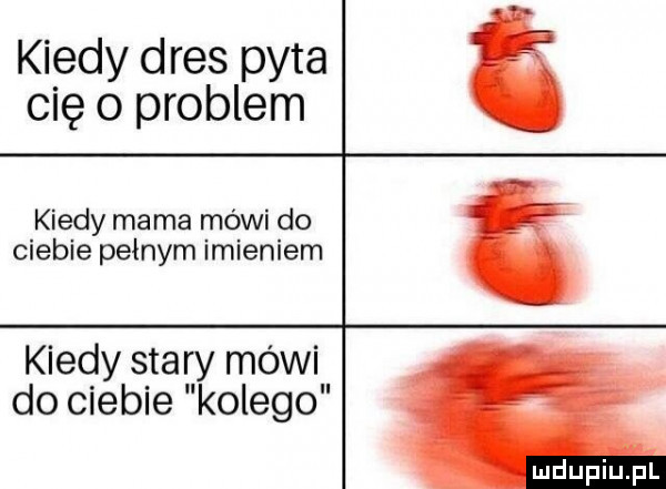 kiedy dres pyta cię   problem kiedy mama mówi do ciebie pełnym imieniem kiedy stary mówi do ciebie kolego
