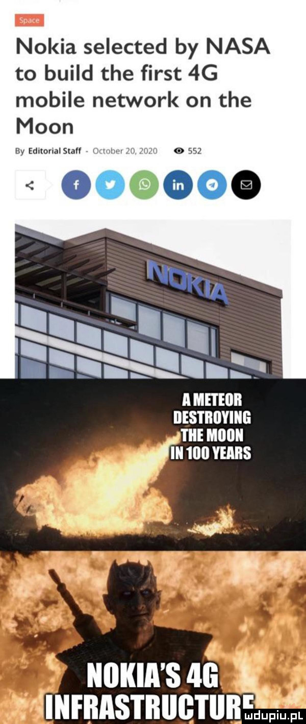 nokia selected by nasa to build tee fiest  g mobile network on tee moon by edlmnalsiaﬂ am my o     ooeooo ll meteor bestbdying l ile moon ibl    yeats