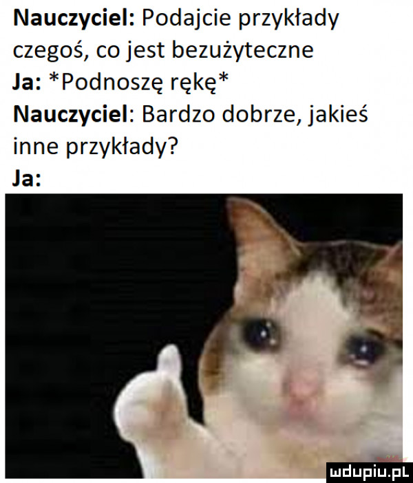 nauczyciel podajcie przykłady czegoś co jest bezużyteczne ja podnoszę rękę nauczyciel bardzo dobrze jakieś inne przykłady ja