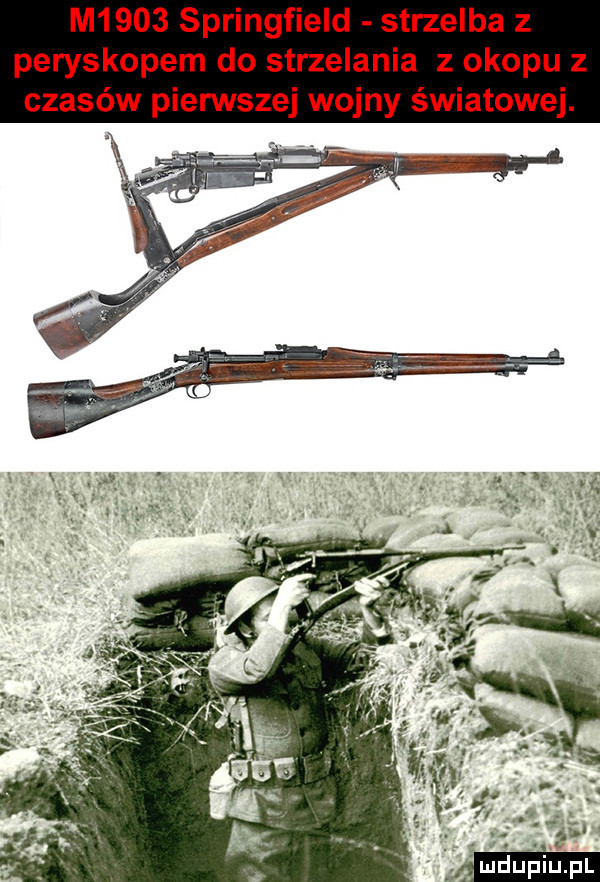 m     springfield strzelba z peryskopem do strzelania z okopu z czasów pienstej wojny światowej