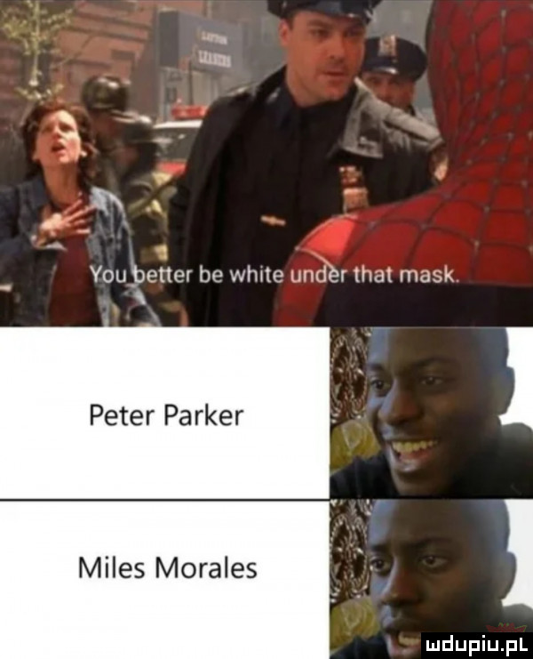 y-u better be lete lider trat munk peter parker miles morales