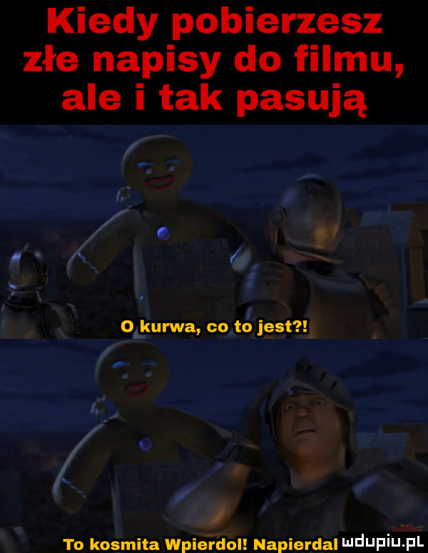 kiedy pobierzesz złe napisy do filmu ale i tak pasują o kurwa co to jest to kosmita wpierdol napierdol i l ij liij fil