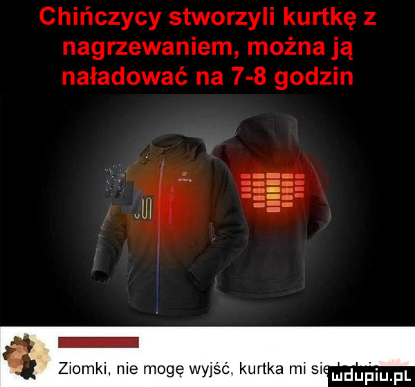chińczycy stworzyli kurtkę z nagrzewaniem można ją naładować na     godzin. ziomki nie mogę wyjść kurtka mi si