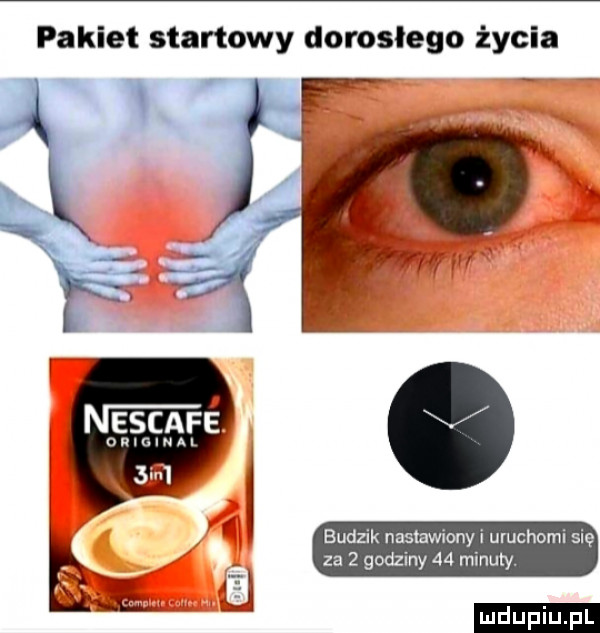 pakiet startowy dorosłego życia budzik nastawiony i uruchomi się za   godziny    minuty