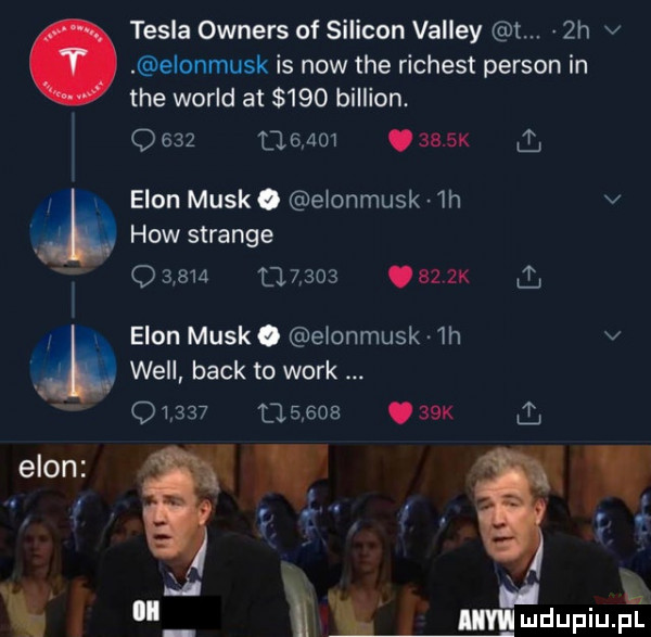 tesla owners of silikon volley t  h v. elonmusk is now tee richert person in tee wored at     billion. q     l  ad .     k egon munk o elonmusk  h v hiw strange                   x q egon munk o elonmusk lh v will beck to werk               .   k ł egon   y. abakankami v c