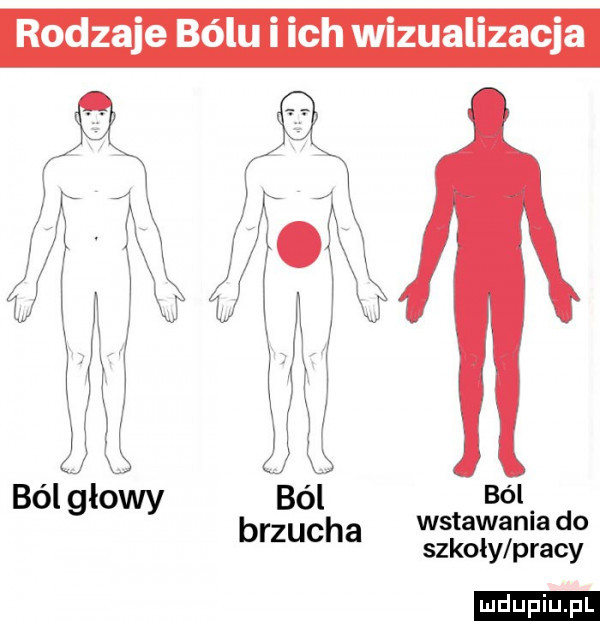 rodzaje bólu i ich wizualizacja ból łó ból ból   wy brzucha wstawania do szkoly pracy ludu iu. l