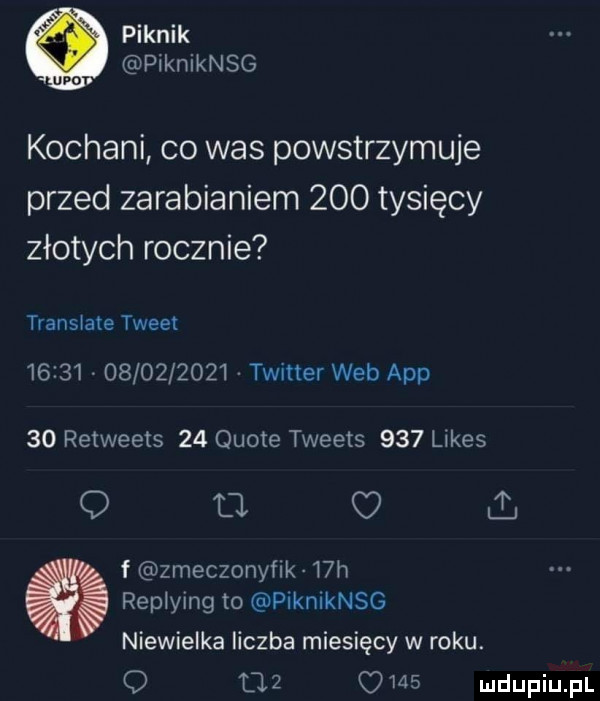 piknik pikniknsg kochani co was powstrzymuje przed zarabianiem     tysięcy złotych rocznie translate tweet                  twitter web aap    retweets    quote tweets     limes q uv   f zmeczonyfik   h replying to pikniknsg niewielka liczba miesięcy w roku. q tj u