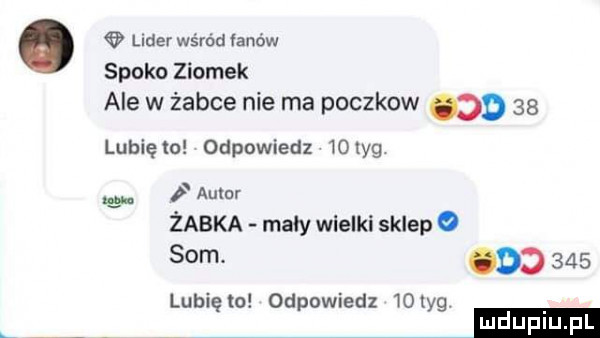 leerwśród łanów spoko ziomek ale w żabce nie ma poczkow       lunięto odpowiedz    yg p agar żabka mały wielki sklep o   m ocd     lubięlo odpowiedz wolyg
