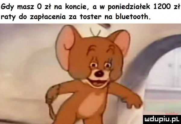 gdy masz   zł na koncie a w poniedziałek      zł ruty do zapłacenia za foster no blue roołh