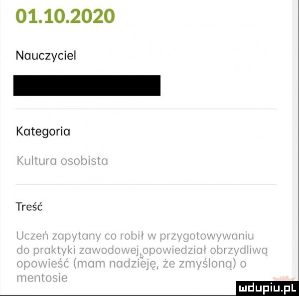nauczyciel kategoria treść