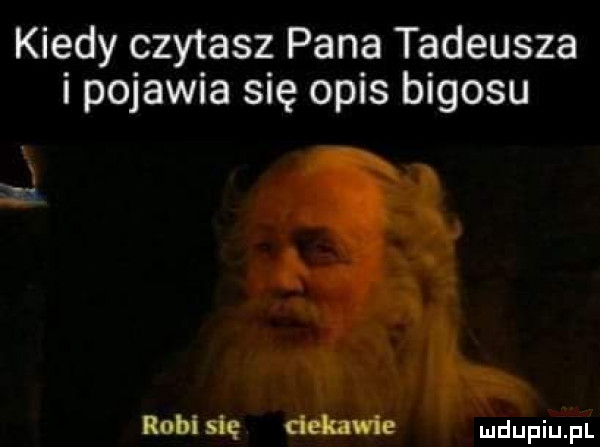 kiedy czytasz pana tadeusza i pojawia się opis bigosu robi się ciekawie duciu p