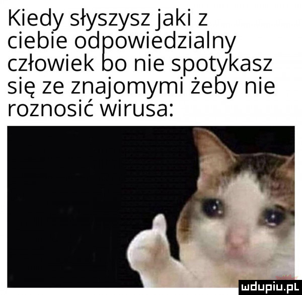 kiedy słyszyszjaki z ciebie od owiedzialny człowiek o nie spot tkasz się ze znajomymi że y nie roznosić wirusa ludu iu. l