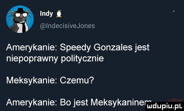 no indy i indeciswejones amerykanie speedy gonzales jest niepoprawny politycznie meksykanie czemu amerykanie bo jest meksykaninemdupiu pl