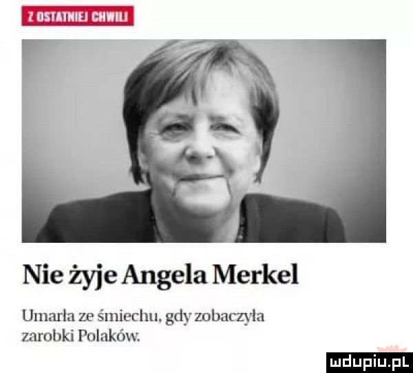 w memu nie żyje angela merkel umarła ze śmiechu. gdy zobarzyla mrocki polaków ludu iu. l