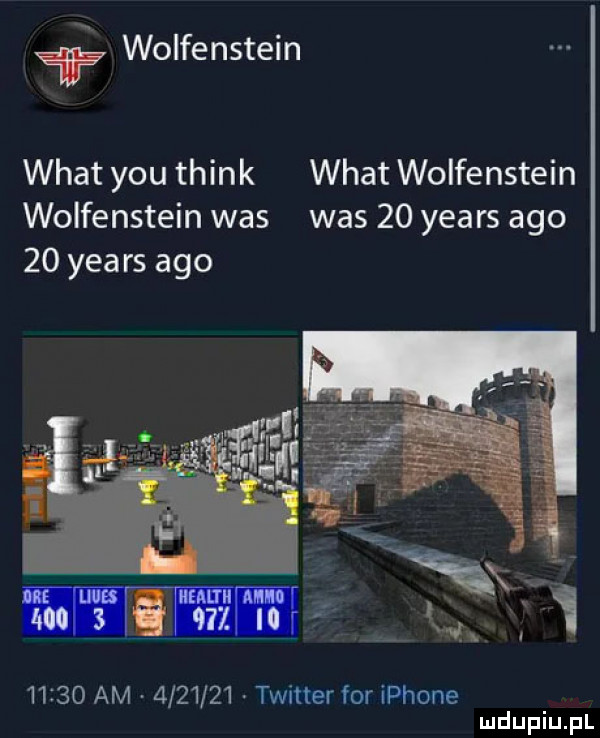 x wolfenstein i wiat y-u think wiat wolfenstein wolfenstein was was    yeats ago    yeats ago       am         twitter for iphone