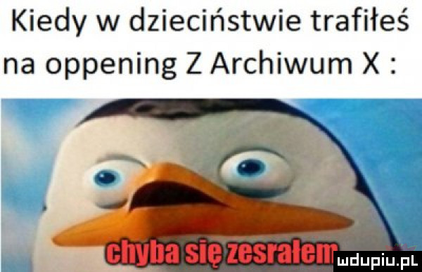 kiedy w dzieciństwie trafiłeś na oppening z archiwum x. mdupiupi