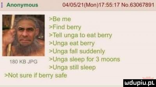 z aninym          mun          no          be me fond berry tkh nba io ell durry ulga edt berry ulga fell suddenly ulga sleep for   moons lan a sill sleep not sure if berry safe mo kb jf g