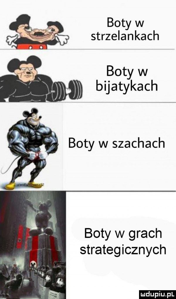 boty w strzelankach bot w ł y ma bijatykach boty w szachach boty w grach strategicznych ludu iu. l