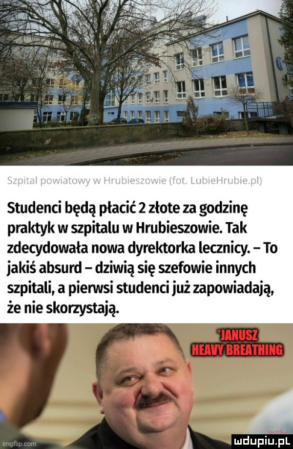 studenci będą płacić   złote za godzinę praktyk w szpitalu w hrubieszowie. tak zdecydowała nowa dyrektorka lecznicy. to jakiś absurd dziwią się szefowie innych szpitali a piersi studenci już zapowiadają że nie skorzystają. a