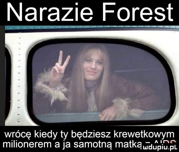naraziehforest wrócę kiedy ty będziesz krewetkowym milionerem a ja samotną matkamdupium
